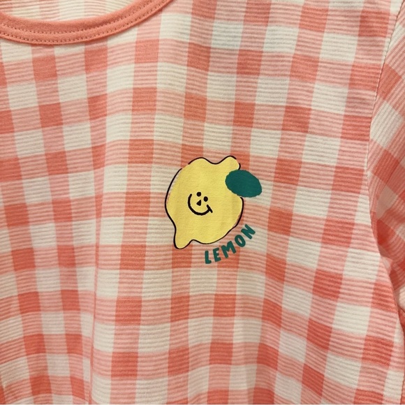 Moi & Du Red Gingham Checker With Lemon Big Kids Pajama PJ Set  NWT - Picture 2 of 8